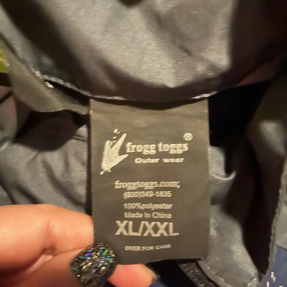 Frogg Toggs Mens Blue Grey Full Zip Hooded Rain Jacket Windbreaker RT62141-722